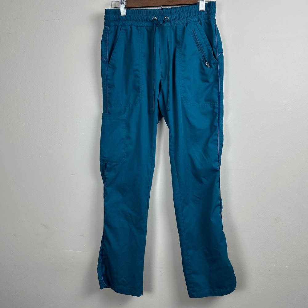 Healing Hands Purple Label Tanya 9139 Scrub Pants Small Teal Straight Leg